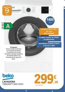E.Leclerc BEKO Lavadora VBM3WFT39413WA oferta