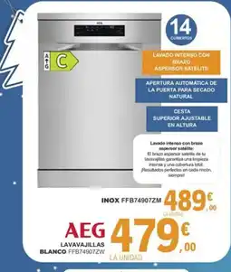 E.Leclerc AEG Lavavajillas blanco FFB74907ZM oferta