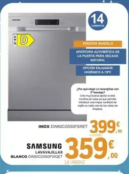 E.Leclerc SAMSUNG Lavavajillas blanco DW60CG550FSRET oferta