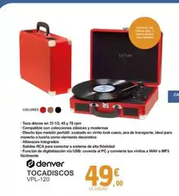 E.Leclerc DENVER Tocadiscos oferta