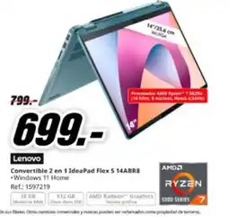 MediaMarkt LENOVO Convertible 2 en 1 IdeaPad Flex 5 14ABR8 oferta