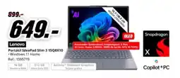 MediaMarkt LENOVO Portátil IdeaPad Slim 3 15Q8X10 oferta