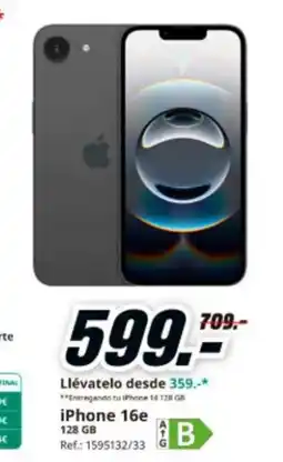 MediaMarkt IPHONE 16e oferta