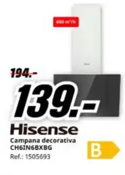MediaMarkt HISENSE Campana decorativa CH6IN6BXBG oferta