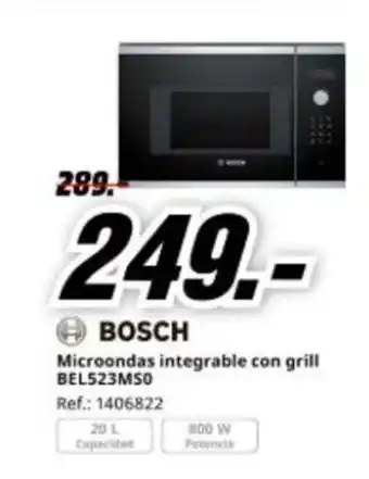 MediaMarkt BOSCH Microondas integrable con grill oferta