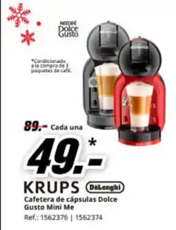 MediaMarkt KRUPS DeLonghi Cafetera de cápsulas Dolce Gusto Mini Me oferta