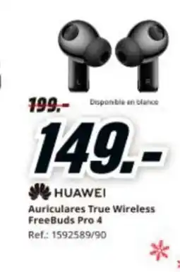MediaMarkt HUAWEI Auriculares True Wireless FreeBuds Pro 4 oferta