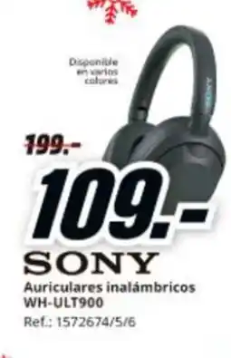 MediaMarkt SONY Auriculares inalámbricos WH-ULT900 oferta