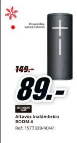 MediaMarkt Altavoz inalámbrico BOOM 4 oferta