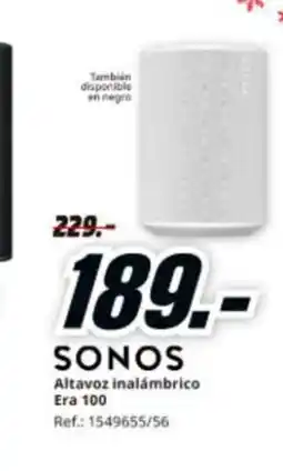 MediaMarkt SONOS Altavoz inalámbrico Era 100 oferta