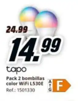 MediaMarkt TAPO Pack 2 bombillas color WIFI L530E oferta