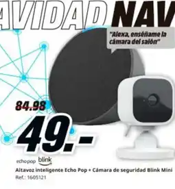 MediaMarkt ECHOPOP BLINK Altavoz inteligente Echo Pop + Cámara de seguridad Blink Mini oferta
