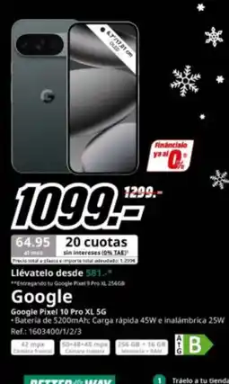 MediaMarkt GOOGLE Pixel 10 Pro XL 5G oferta