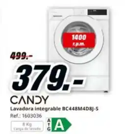 MediaMarkt CANDY Lavadora integrable BC448M4D8J-S oferta