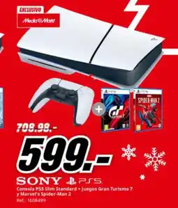 MediaMarkt SONY & PSS Consola PS5 Slim Standard + Juegos Gran Turismo 7 y Marvel's Spider-Man 2 oferta