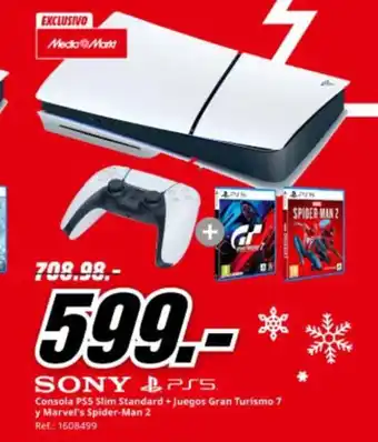 SONY & PSS Consola PS5 Slim Standard + Juegos Gran Turismo 7 y Marvel's Spider-Man 2