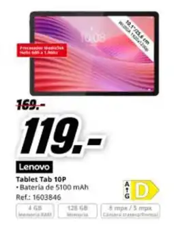MediaMarkt LENOVO Tablet Tab 10P oferta