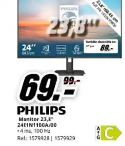 MediaMarkt PHILIPS Monitor 23,8" 24E1N1100A/00 oferta
