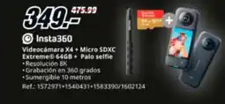MediaMarkt Videocámara X4 + Micro SDXC Extreme® 64GB + Palo selfie oferta