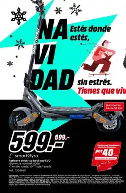 MediaMarkt SMARTGYRO Patinete eléctrico Rockway EVO oferta