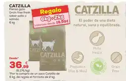 Kiwoko CATZILLA Pienso gato Grain free fresh sabor pollo o salmón oferta