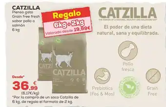Kiwoko CATZILLA Pienso gato Grain free fresh sabor pollo o salmón oferta