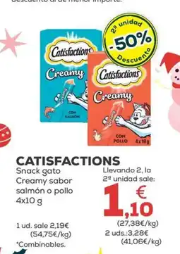 Kiwoko CATISFACTIONS Snack gato Creamy sabor salmón o pollo oferta