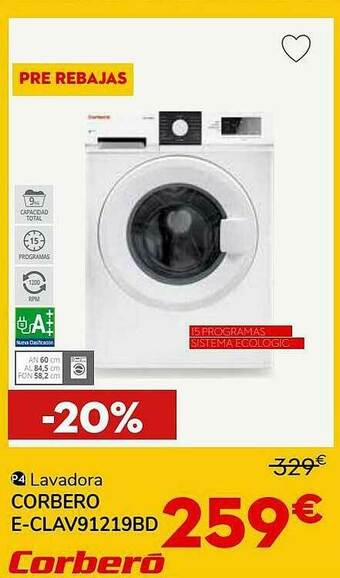 Conforama Lavadora Corbero E-clav91219bd oferta