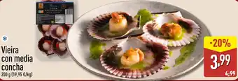 Vieira con media concha