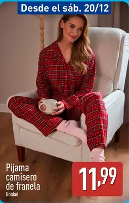 ALDI Pijama camisero de franela oferta