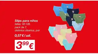KIK Slips para niños oferta