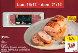 ALDI SPECIAL Solomillo de cerdo marinado relleno de boletus y jamón ibérico oferta