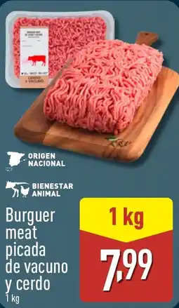 ALDI Burguer meat picada de vacuno y cerdo oferta