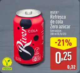 ALDI RIVER Refresco de cola Zero azúcar oferta