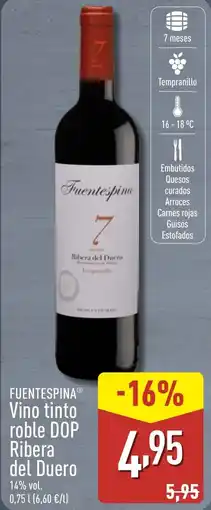 ALDI FUENTESPINA Vino tinto roble DOP Ribera del Duero oferta