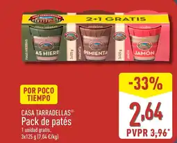 ALDI CASA TARRADELLAS Pack de patés oferta