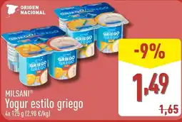 ALDI MILSANI Yogur estilo griego oferta