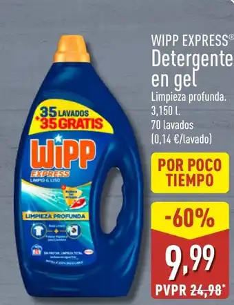ALDI WIPP EXPRESS Detergente en gel oferta
