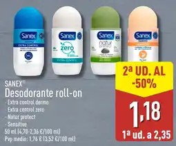 ALDI SANEX Desodorante roll-on oferta