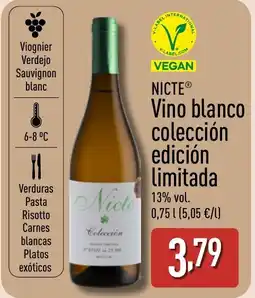 ALDI NICTE Vino blanco colección edición limitada oferta
