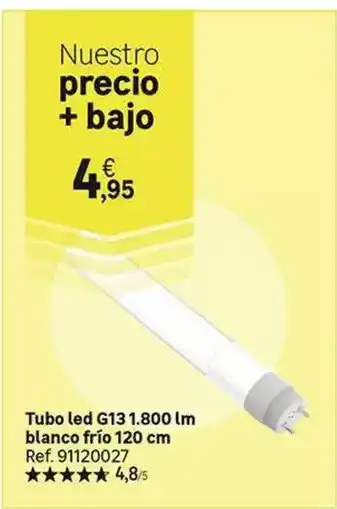 Blanco - tubo led g13 1800 lm frio 120 cm