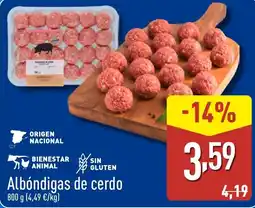 ALDI Albóndigas de cerdo oferta