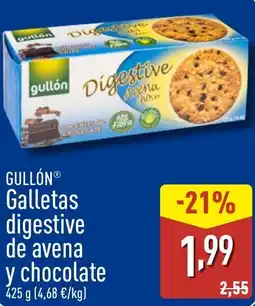 ALDI GULLÓN Galletas digestive de avena y chocolate oferta