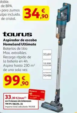 Alcampo TAURUS Aspirador de escoba Homeland Ultimate oferta