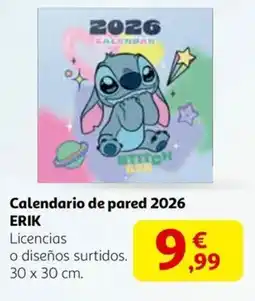 Alcampo Calendario de pared 2026 erik oferta