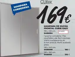 BigMat CUBIK Mampara de ducha frontal easy oferta