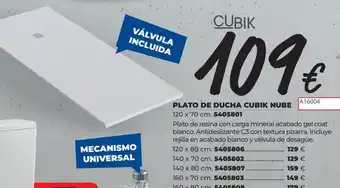 BigMat Plato de ducha cubik nube oferta