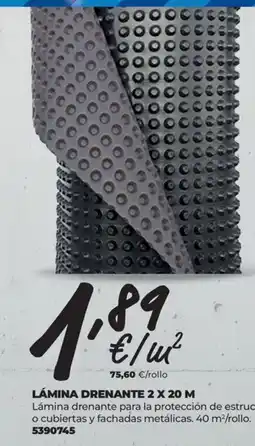 BigMat Lámina drenante 2 x 20 m oferta