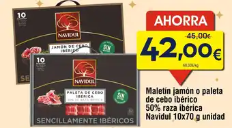 NAVIDUL Maletín jamón o paleta de cebo ibérico 50% raza ibérica
