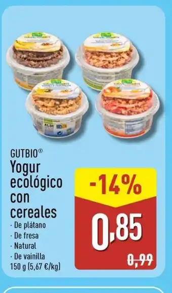 GUTBIO Yogur ecológico con cereales